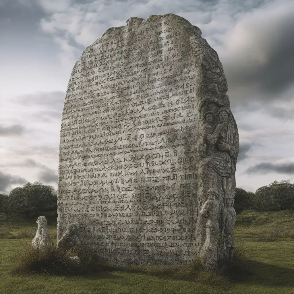 Ancient stone tablet inscribed with a forgotten language - Image 2