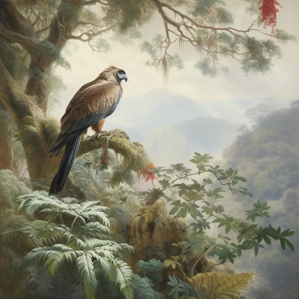 Philippine eagle perched in tropical rainforest overlooking lush foliage - Image 3