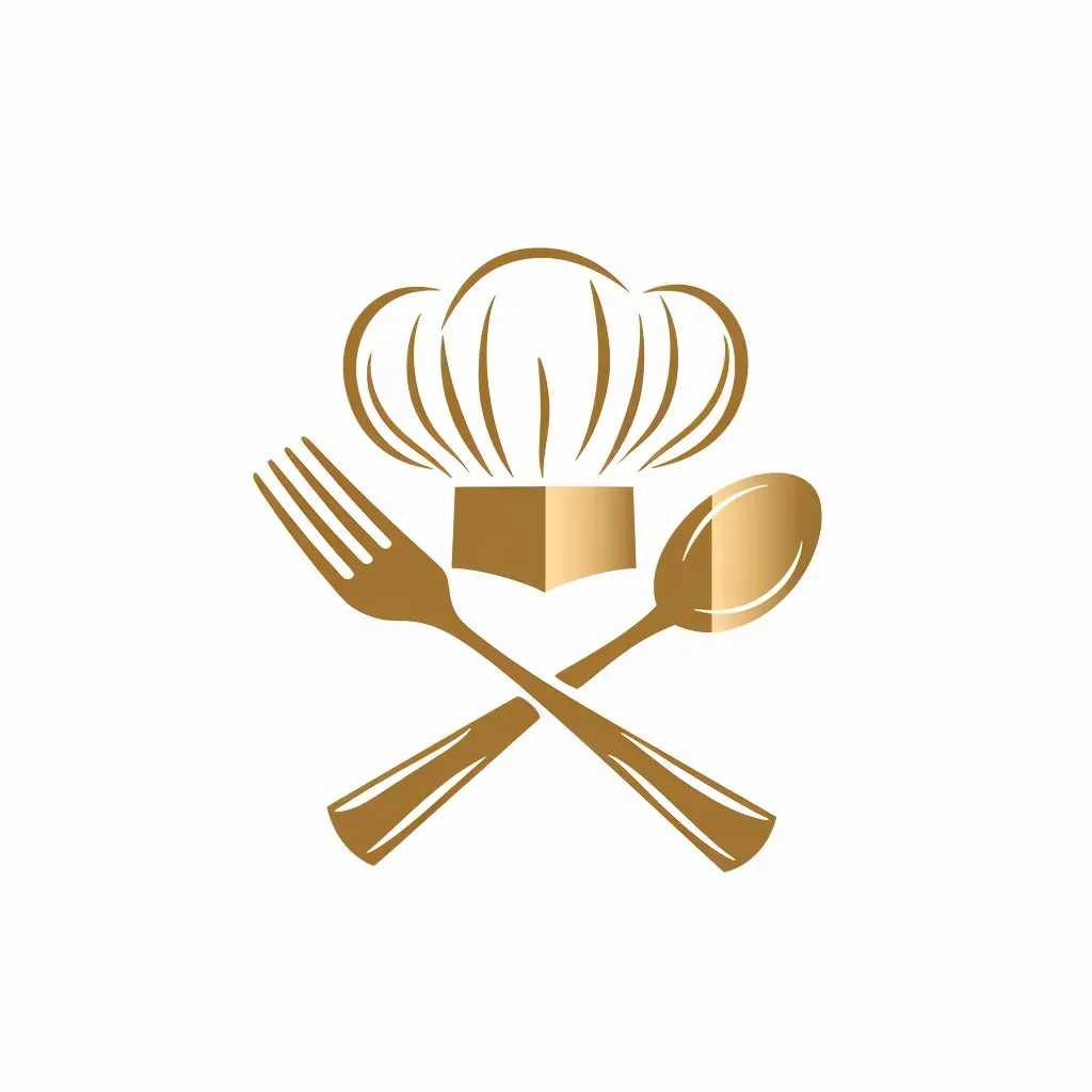 Fork, spoon, and chef hat logo for gourmet restaurant - Image 3