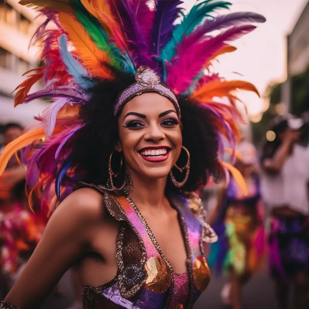 Brazilian carnival with samba dancers and vibrant costumes - Image 3