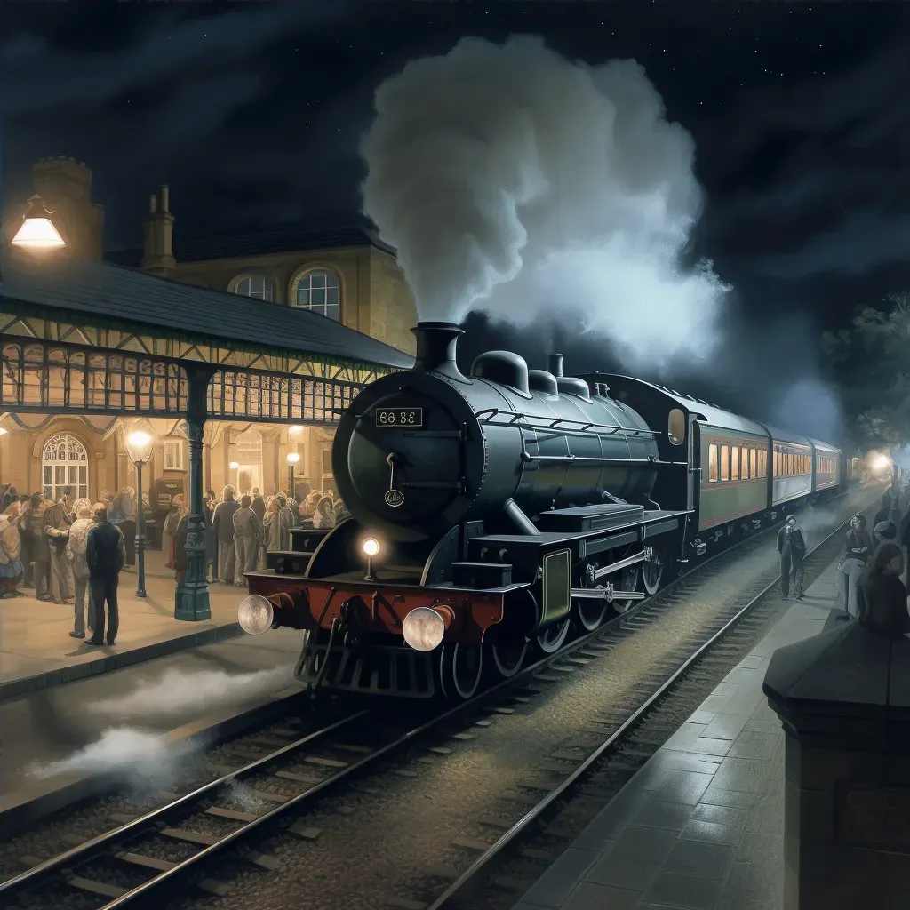 Quiet night at railway station in AI-generated image - Image 4