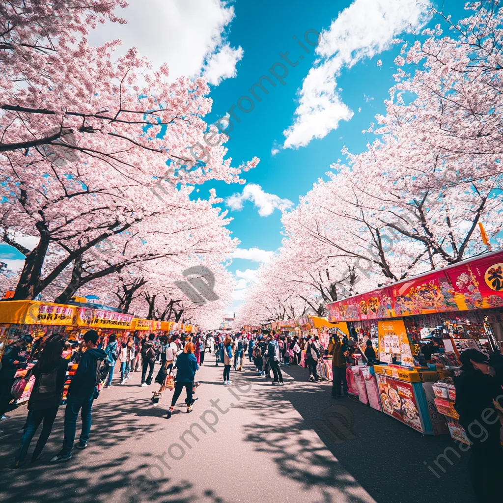 Crowd at a cherry blossom festival - Image 1