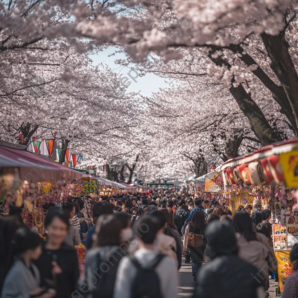 Crowd at a cherry blossom festival - Image 3