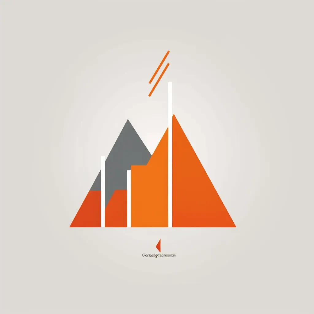 Modern and abstract logo for a financial advisory firm with a graph icon in orange and gray - Image 2