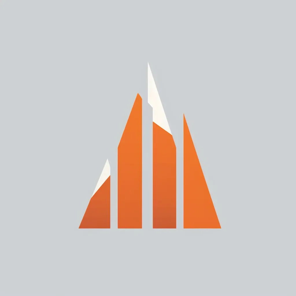 Modern and abstract logo for a financial advisory firm with a graph icon in orange and gray - Image 3