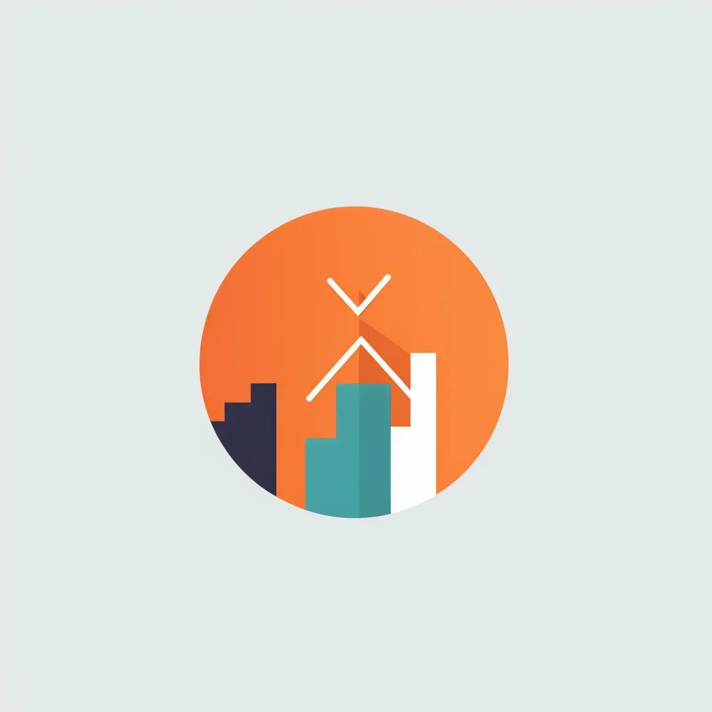 Modern and abstract logo for a financial advisory firm with a graph icon in orange and gray - Image 4