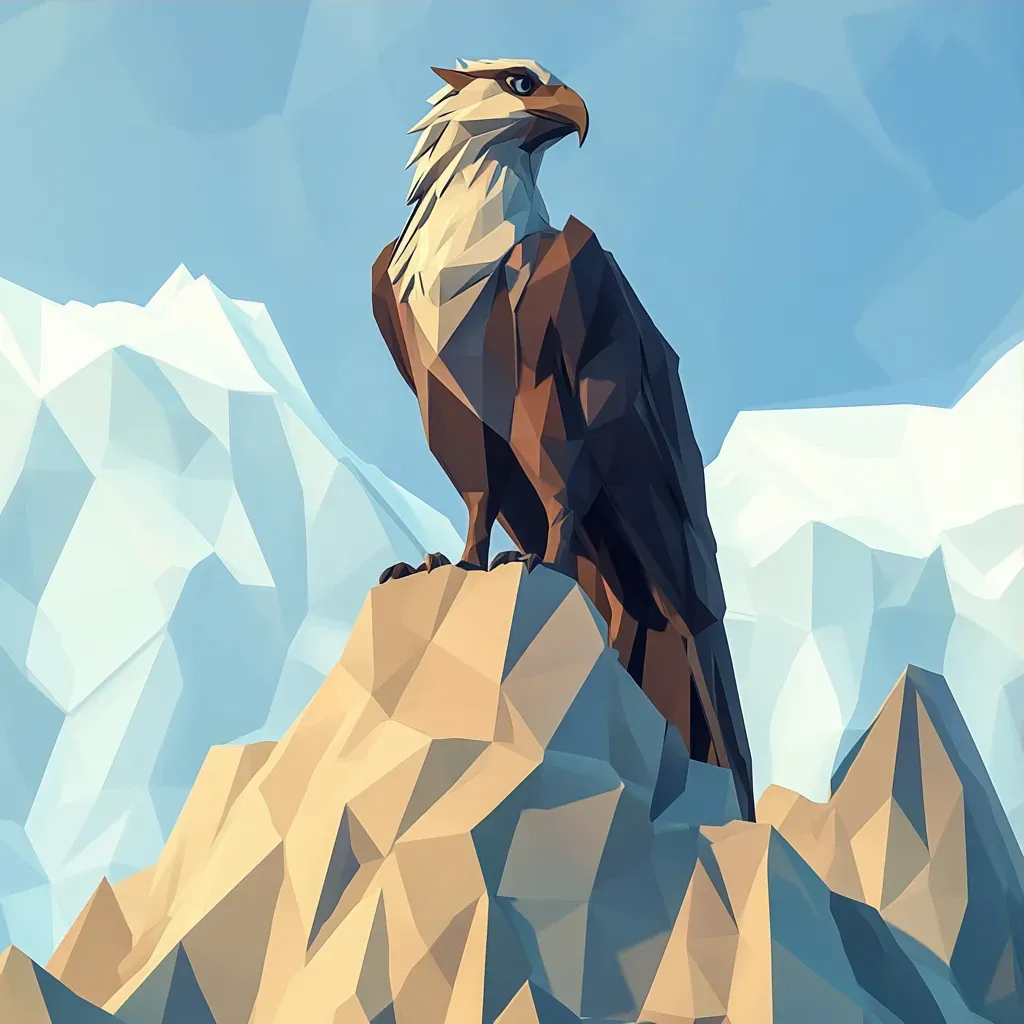 Polygonal Griffon on its Peak