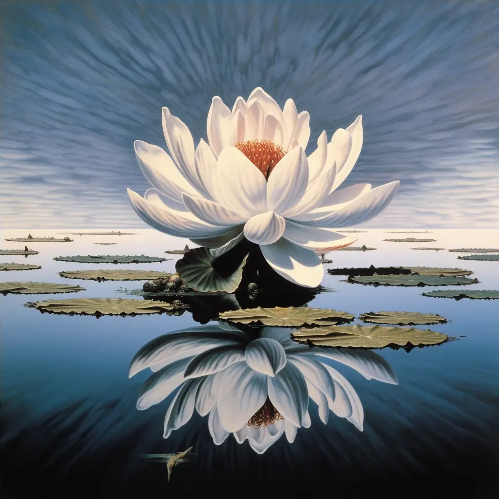 Image of a tranquil lotus flower on a calm pond, symbolizing serenity - Image 4