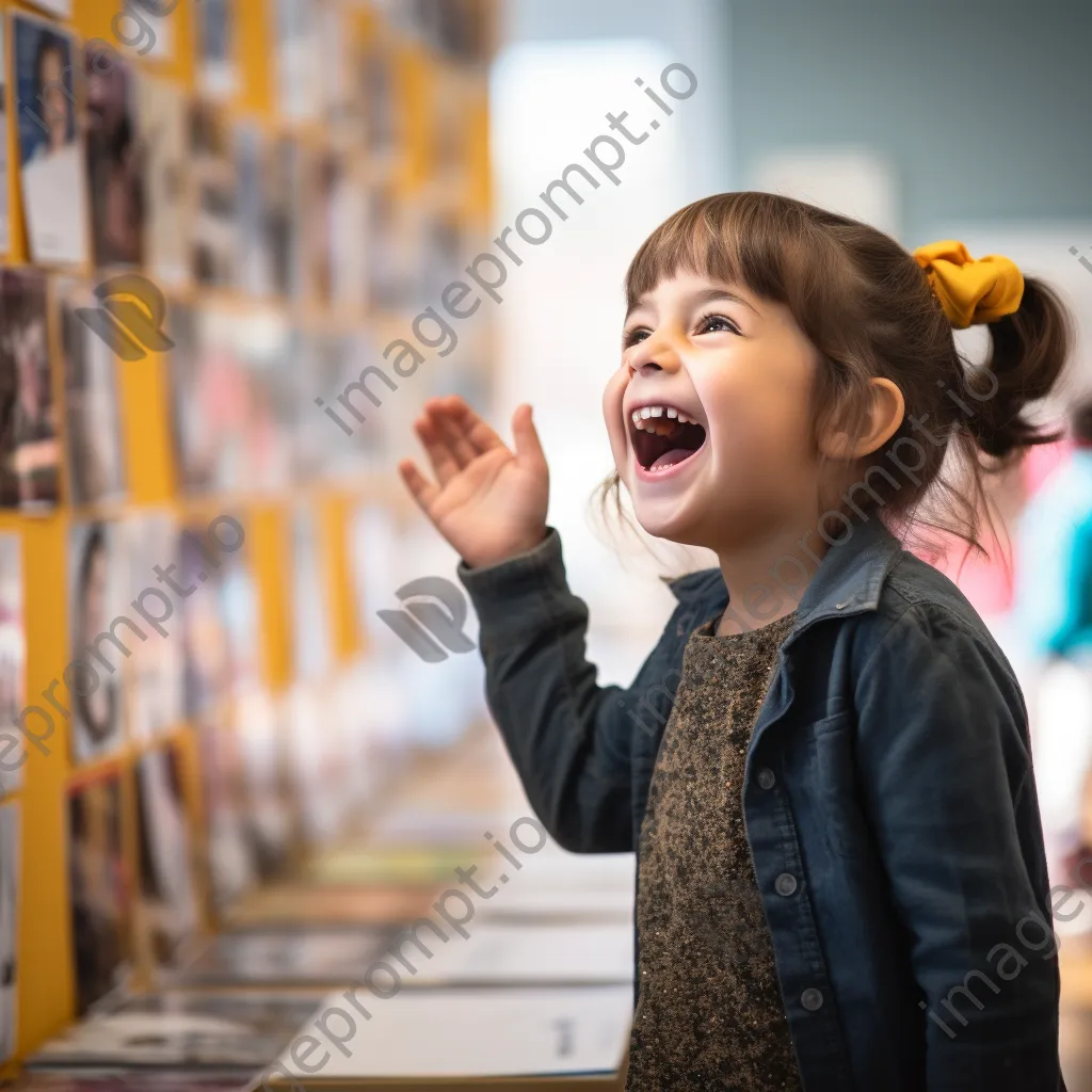 Child presenting a project to classmates in class - Image 3