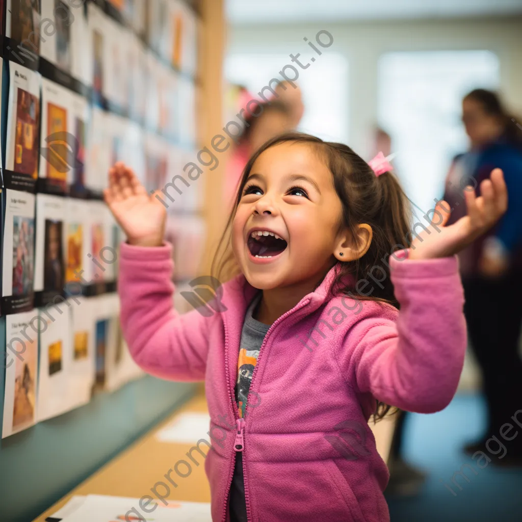 Child presenting a project to classmates in class - Image 4