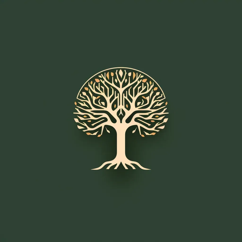 Tree with Brain-Shaped Roots Logo