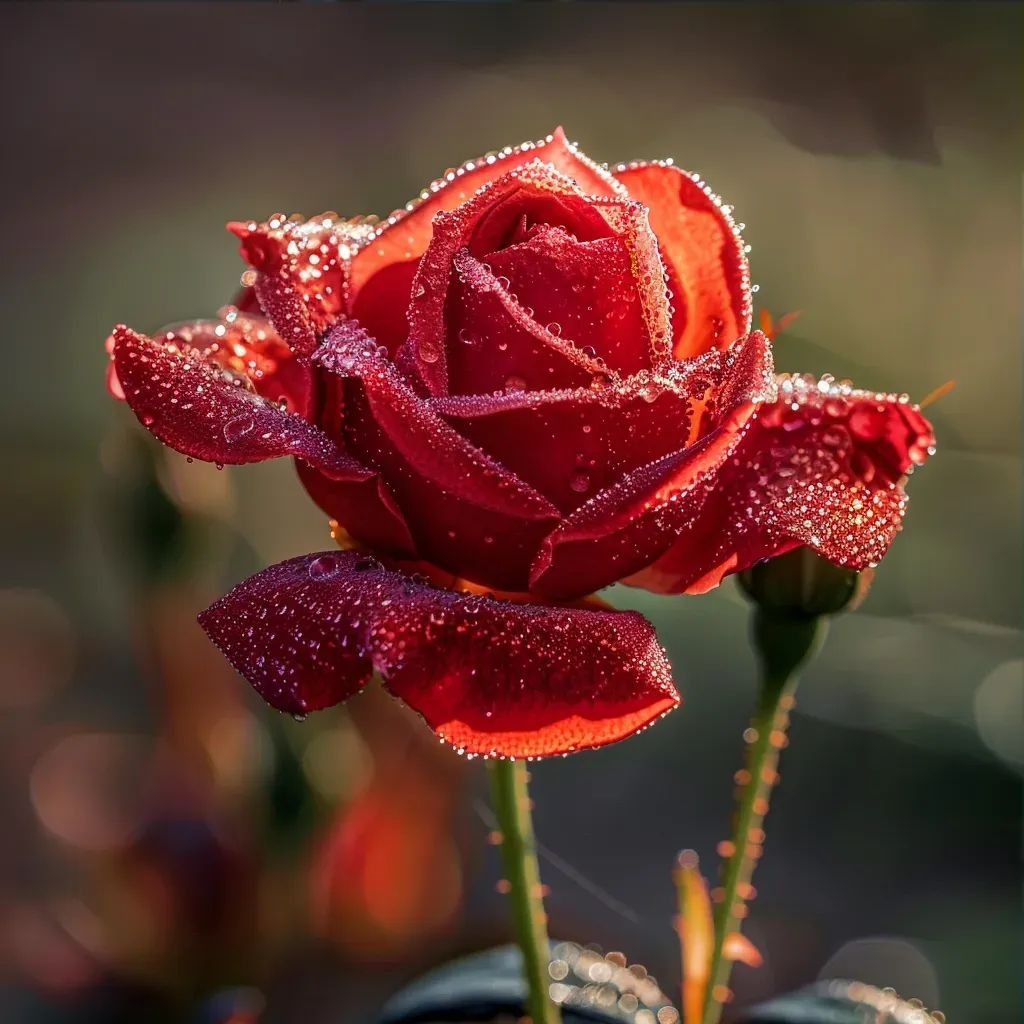 close-up of dewy rose - Image 3