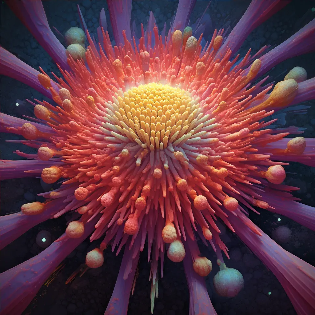 Illustration of vibrant flower pollen microcosm - Image 4