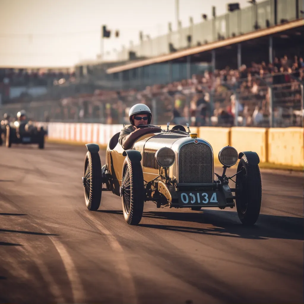 Vintage Car Racing on Historic Racetrack