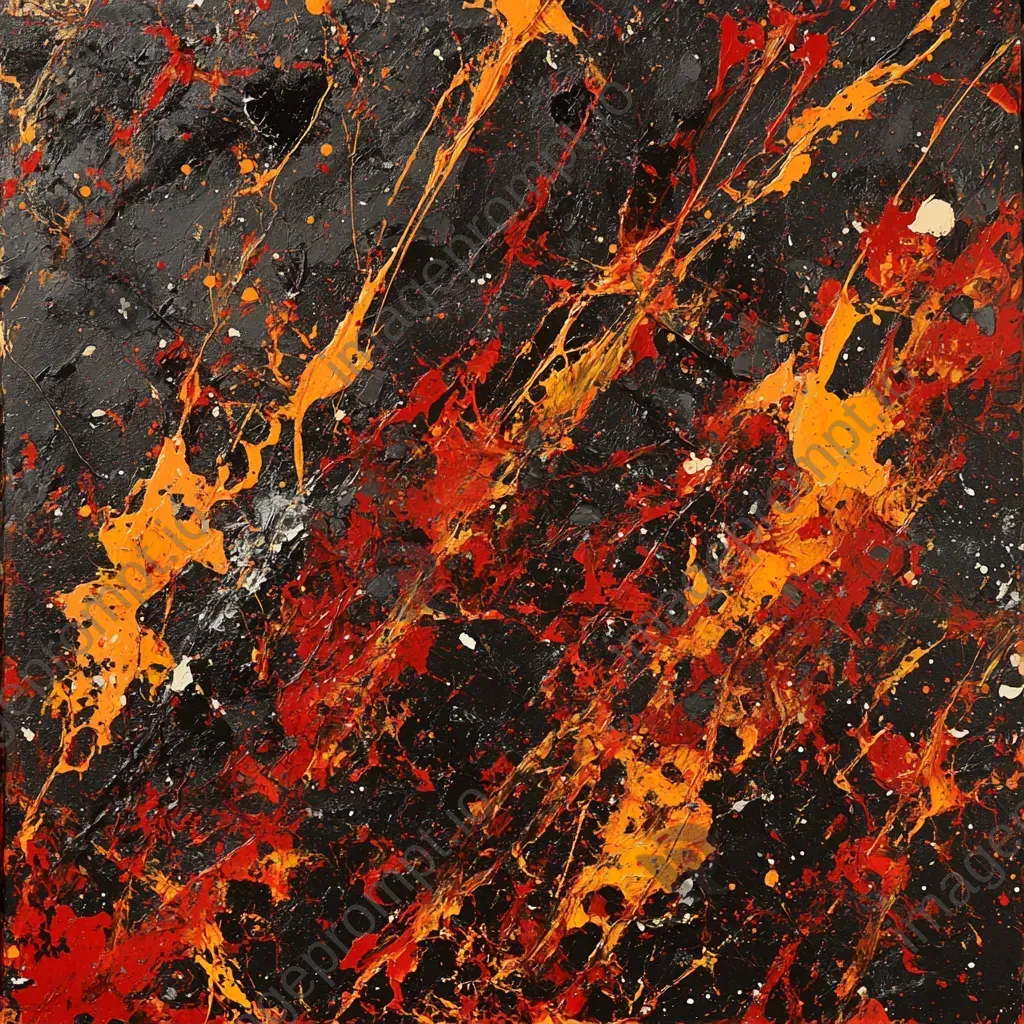 Abstraction of chaos in bold, fiery shades using impasto technique - Image 2