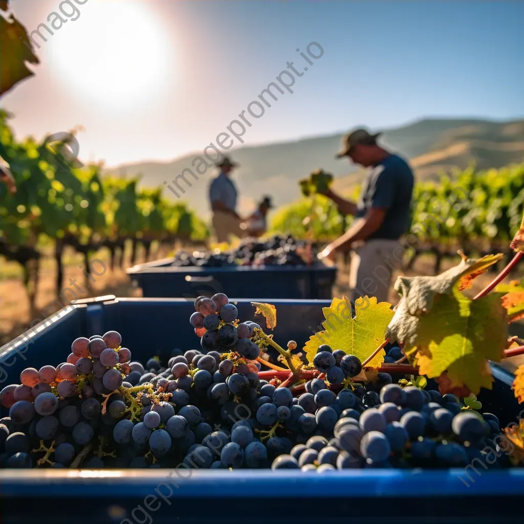 Sunny day in the vineyard during harvest season with ripe grapes - Image 4