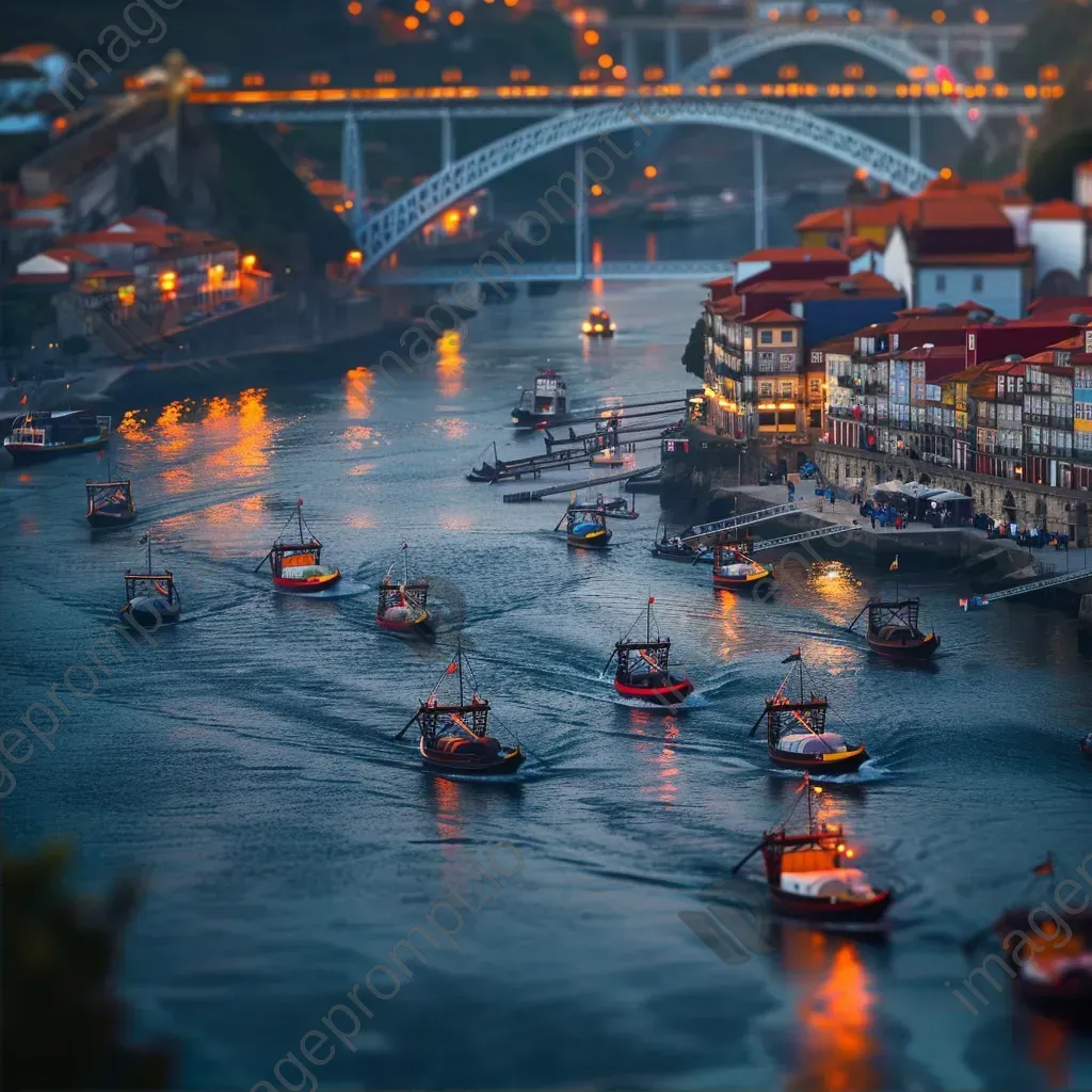 Colorful Portuguese fishing boats on river - Image 2
