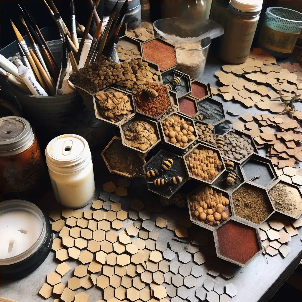 Array of flawless hexagonal honeycombs in a beehive - Image 4