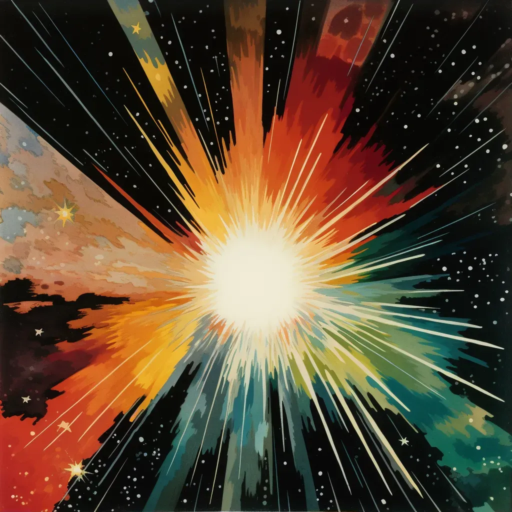 Supernova explosion with bright, multicolored light in space - Image 1