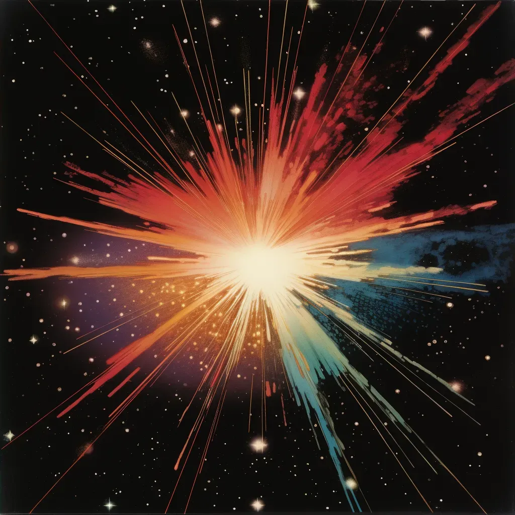 Supernova explosion with bright, multicolored light in space - Image 2