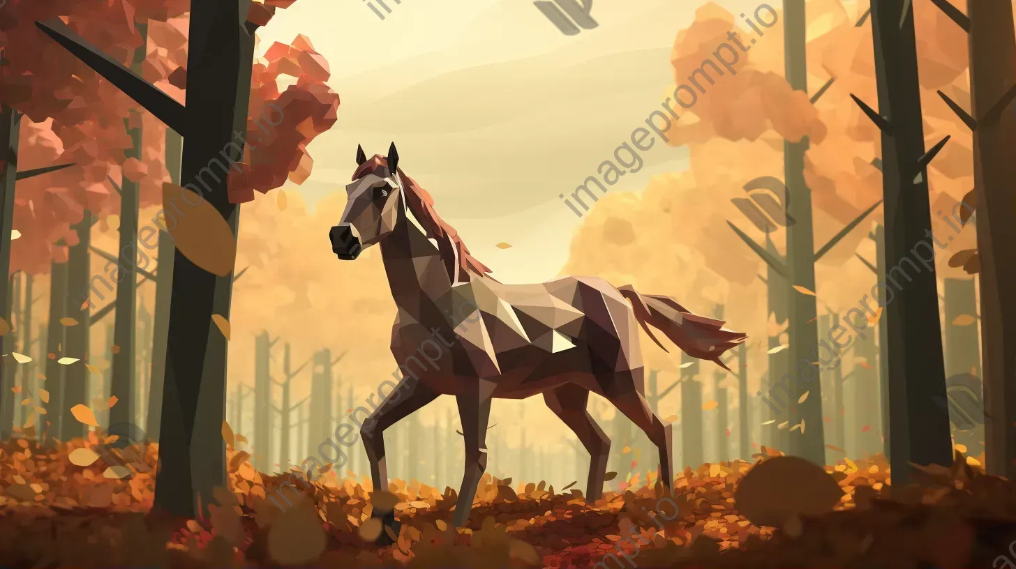 Low poly centaur in an autumn-colored forest - Image 1