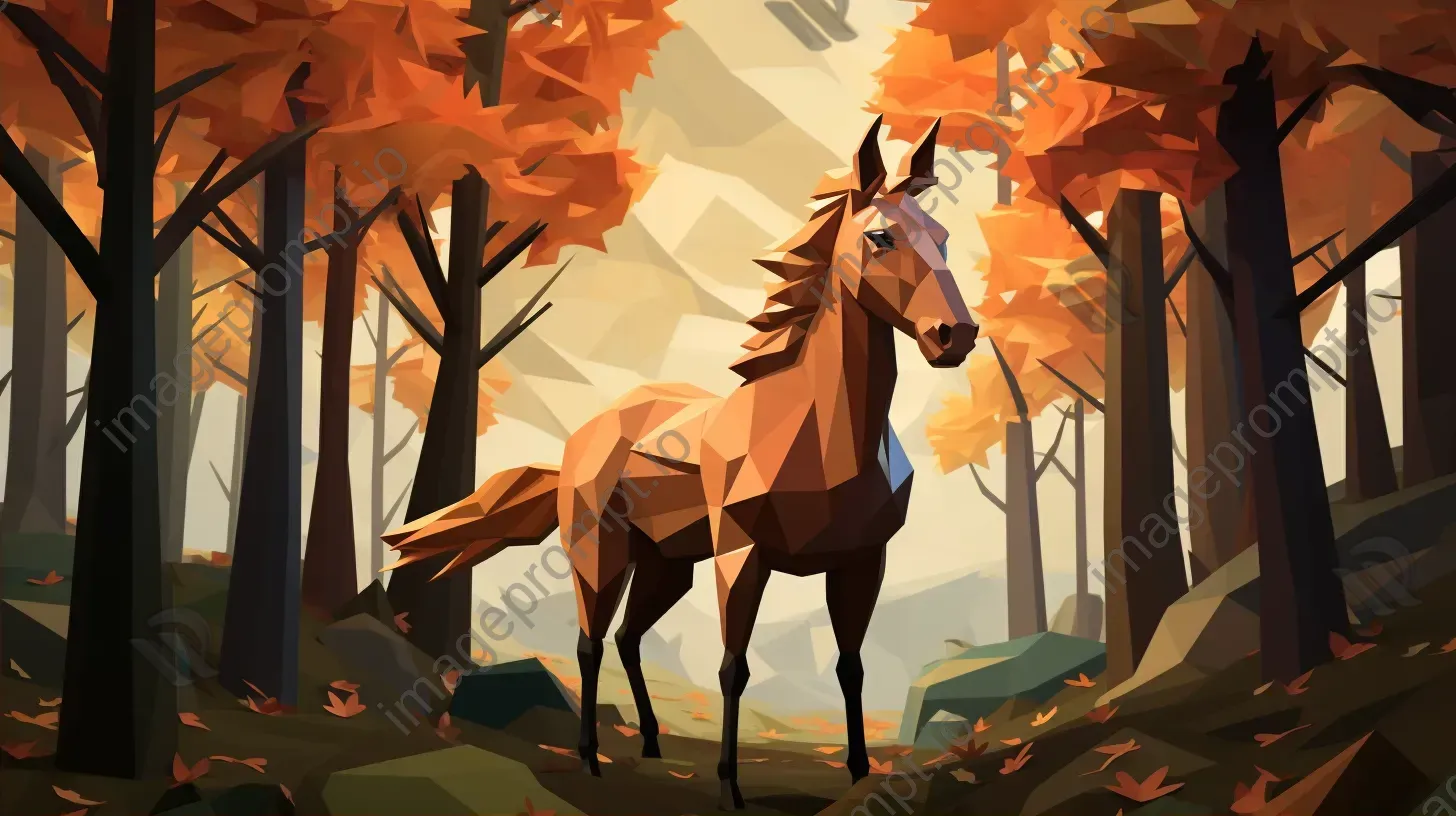 Low poly centaur in an autumn-colored forest - Image 2