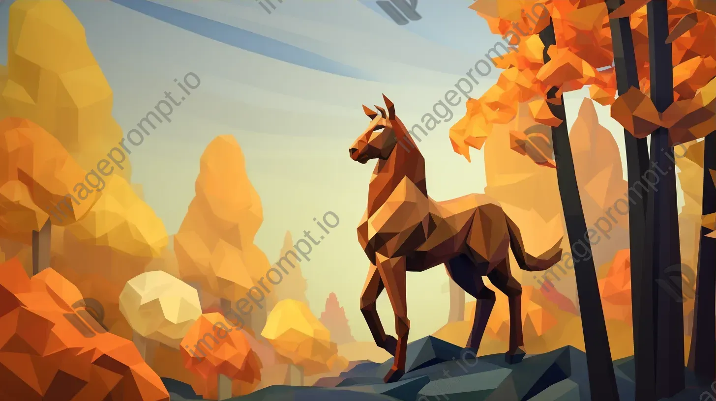 Low poly centaur in an autumn-colored forest - Image 3