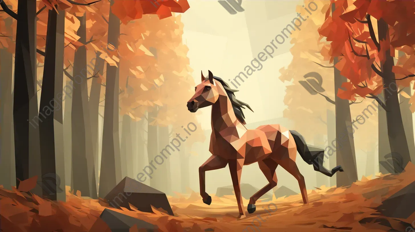 Low poly centaur in an autumn-colored forest - Image 4