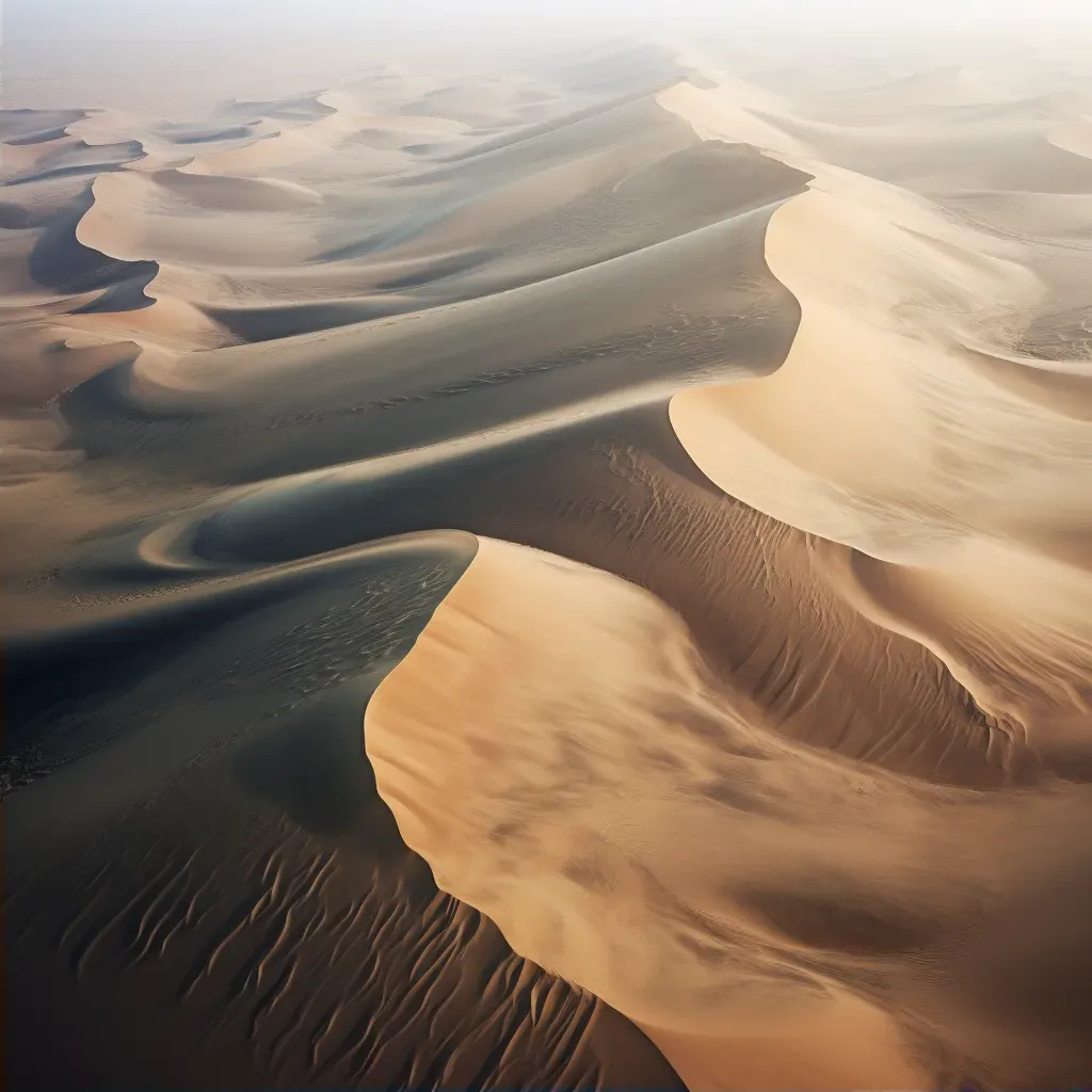 Vast Desert with Sand Dunes resembling Ocean Waves