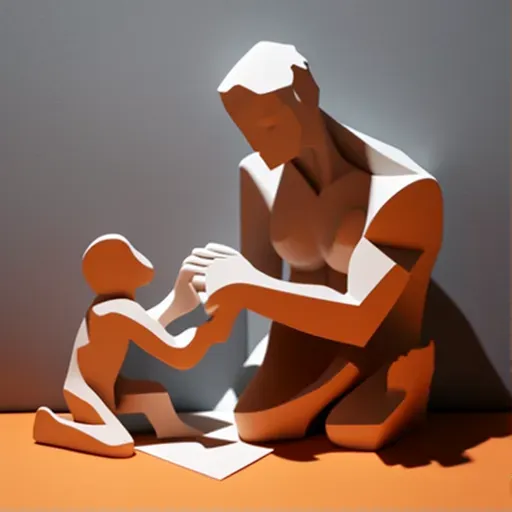 Symbolic depiction of the creation of the first human from clay - Image 1