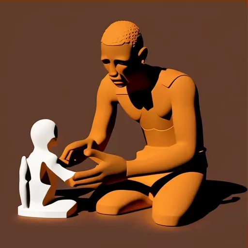 Symbolic depiction of the creation of the first human from clay - Image 3