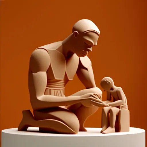 Symbolic depiction of the creation of the first human from clay - Image 4