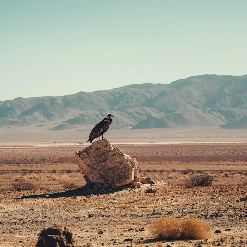 Vulture in Desert Landscape