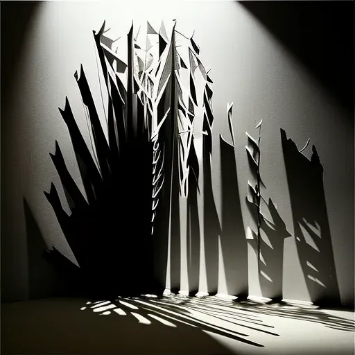 Kinetic wall sculpture showcasing light and shadow play - Image 1