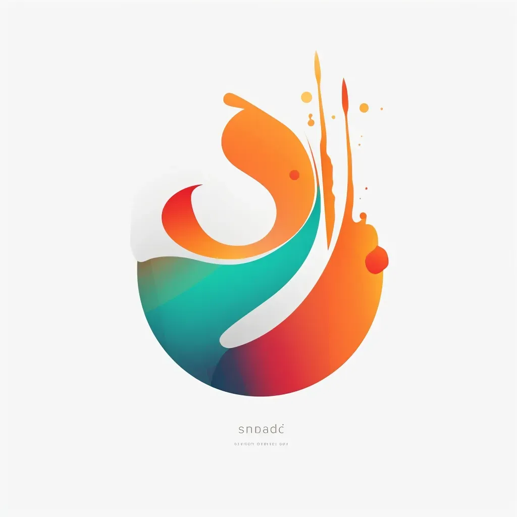 Abstract palette logo design in orange and teal - Image 3