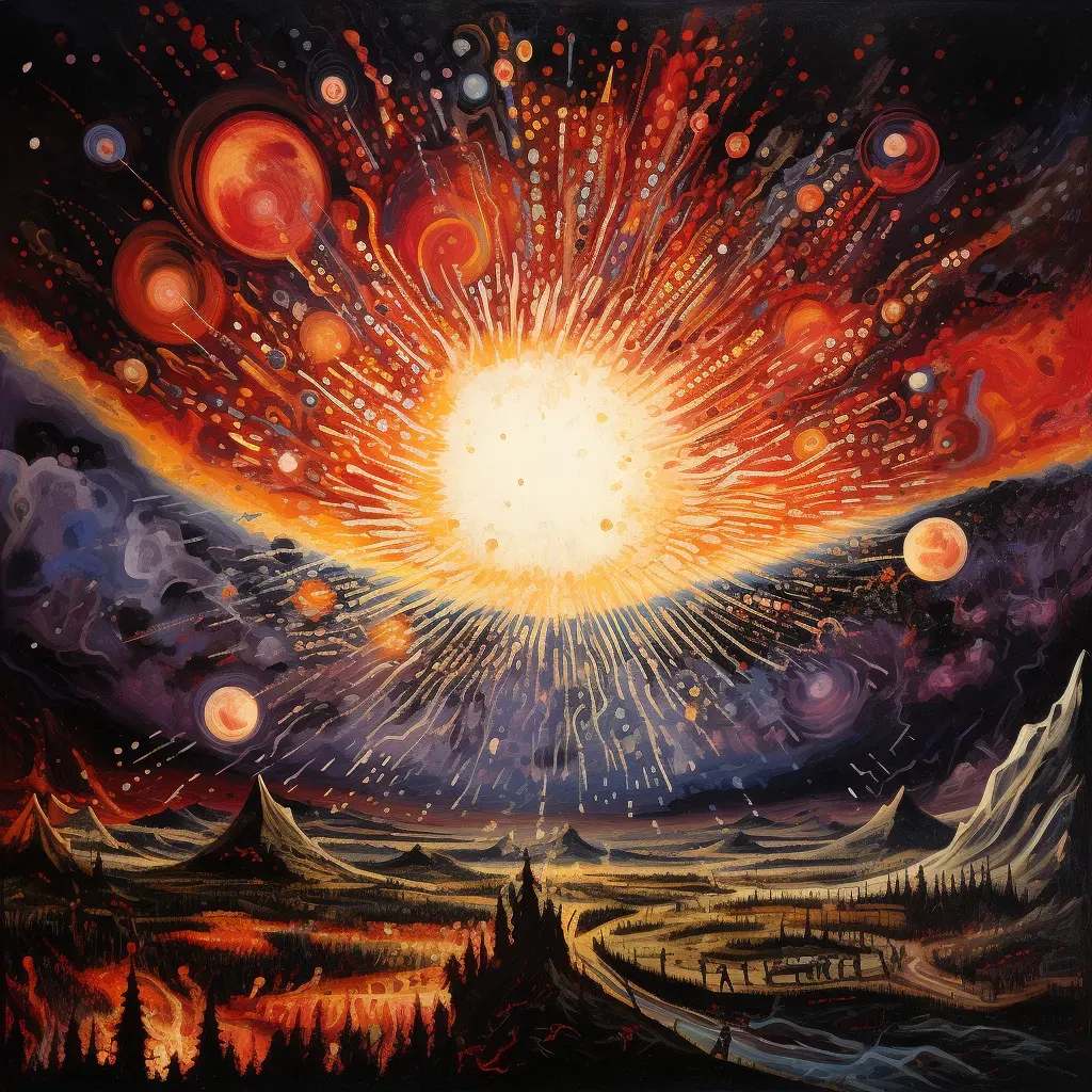 Illustration of cosmic landscape with supernova explosion - Image 2