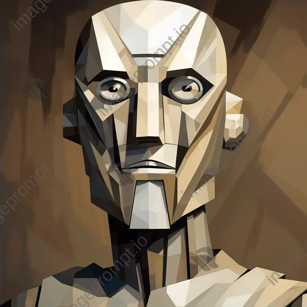 Cubist-styled low poly humanoid robot - Image 2