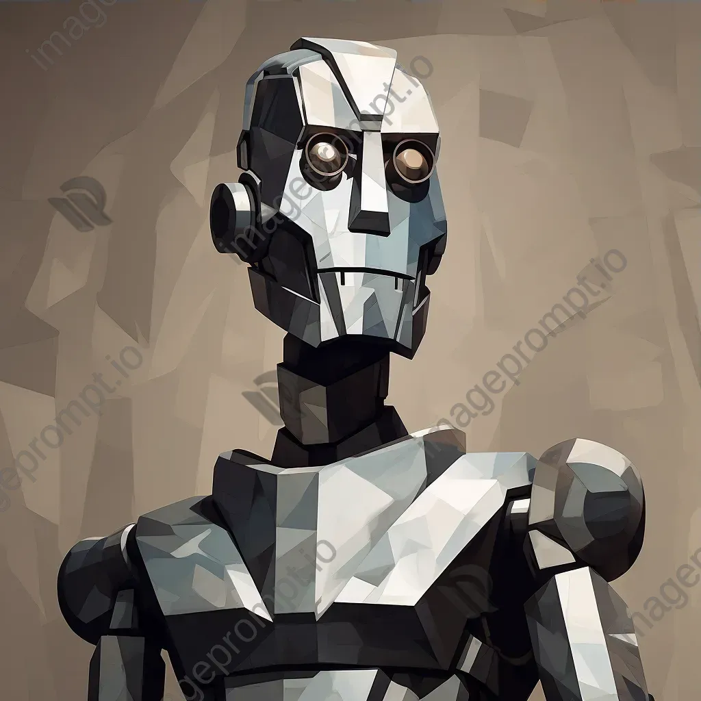 Cubist-styled low poly humanoid robot - Image 3