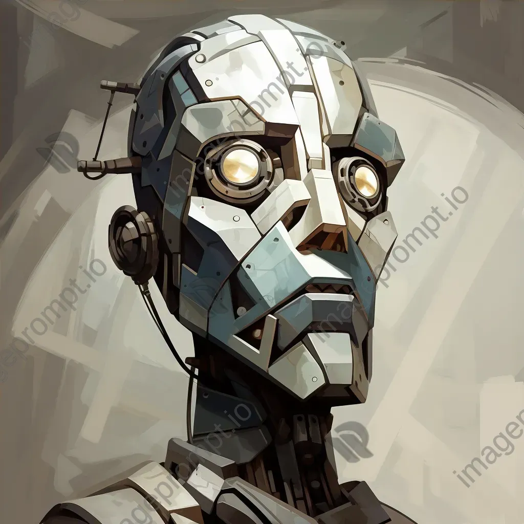 Cubist-styled low poly humanoid robot - Image 4