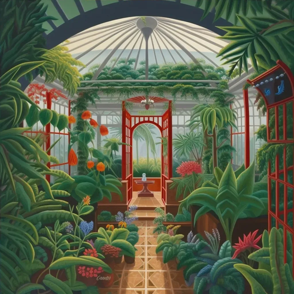 Magical greenhouse with exotic plants offering advice and riddles - Image 4