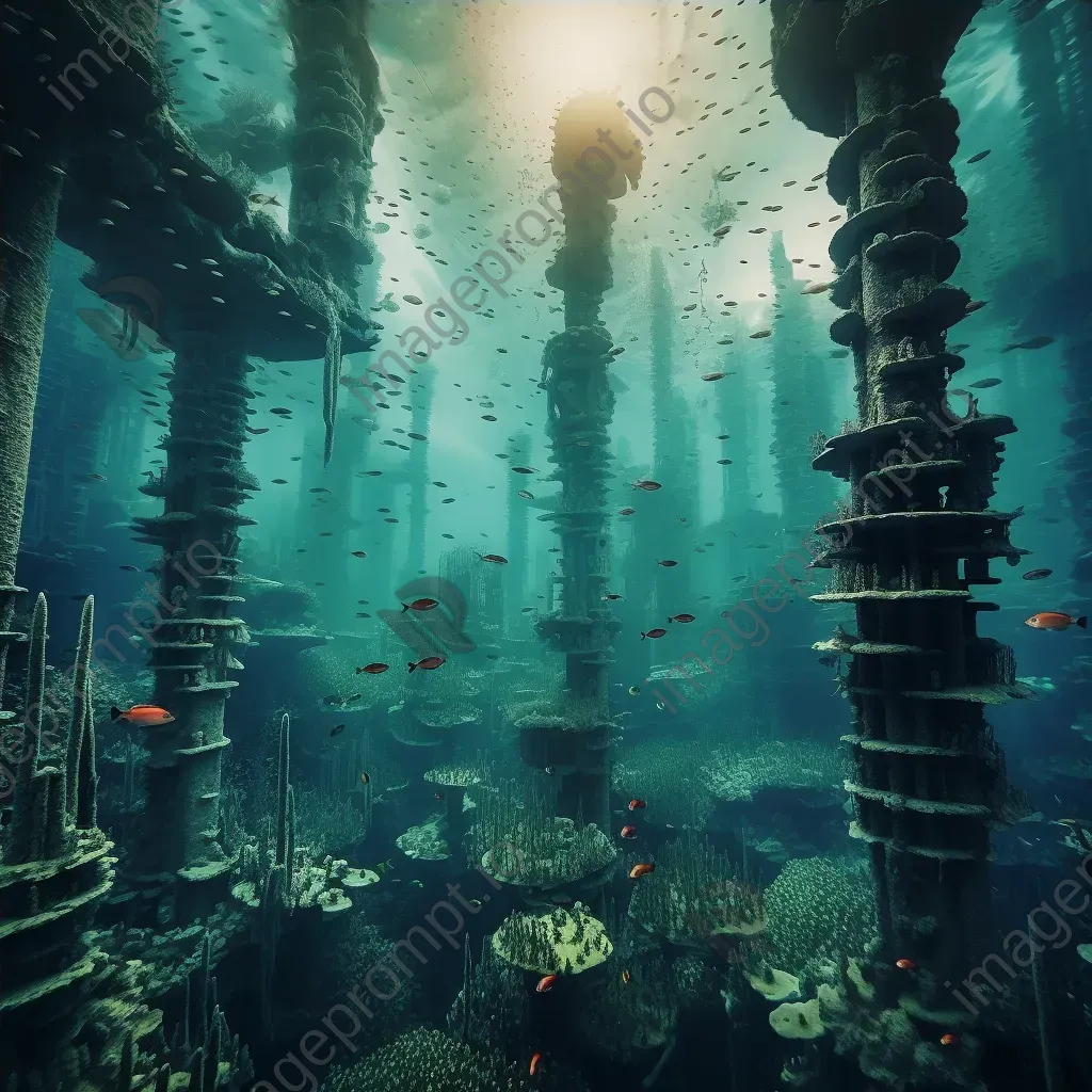 Underwater cityscape with coral structures - Image 4