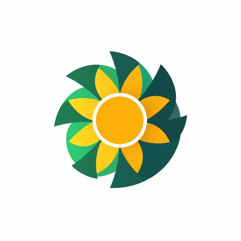 Logo with renewable energy sun in green and yellow colors - Image 3