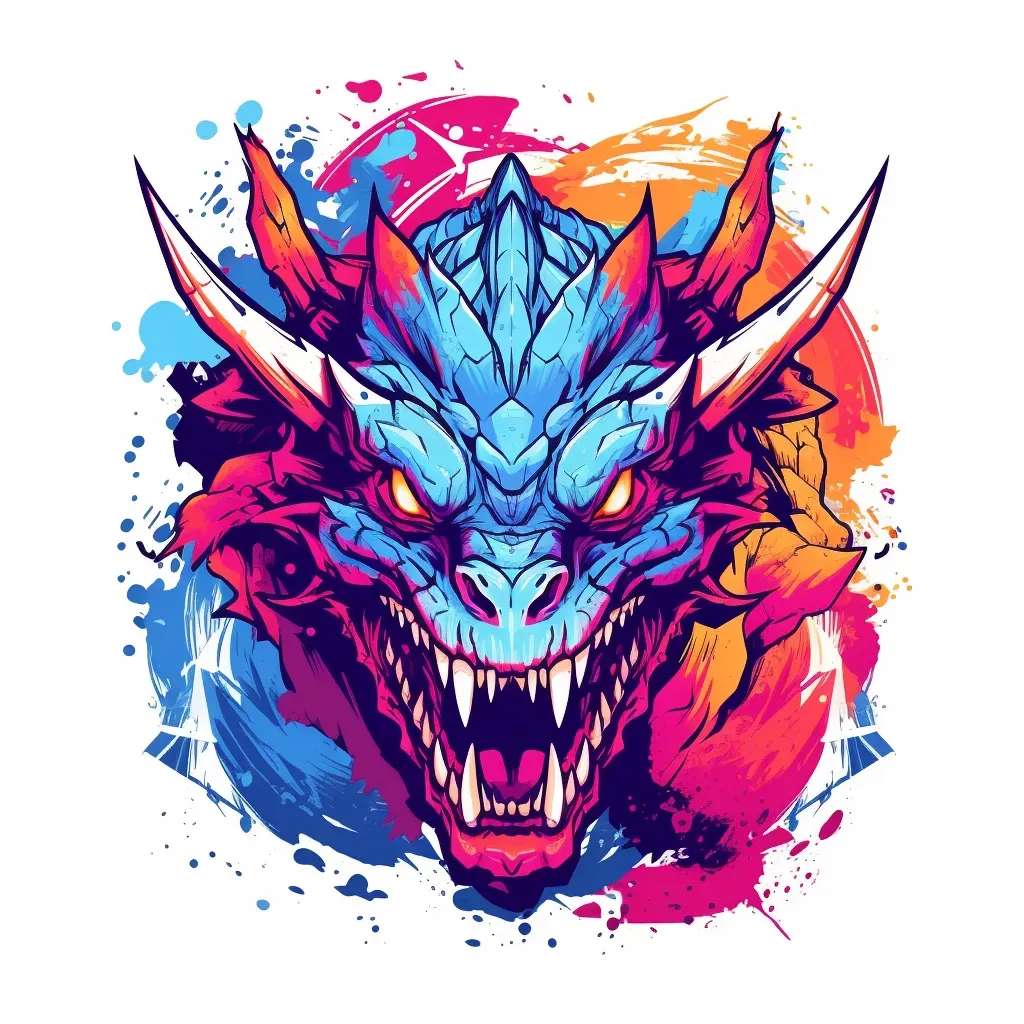 Aggressive dragon in vibrant colors logo for gaming tournament - Image 3