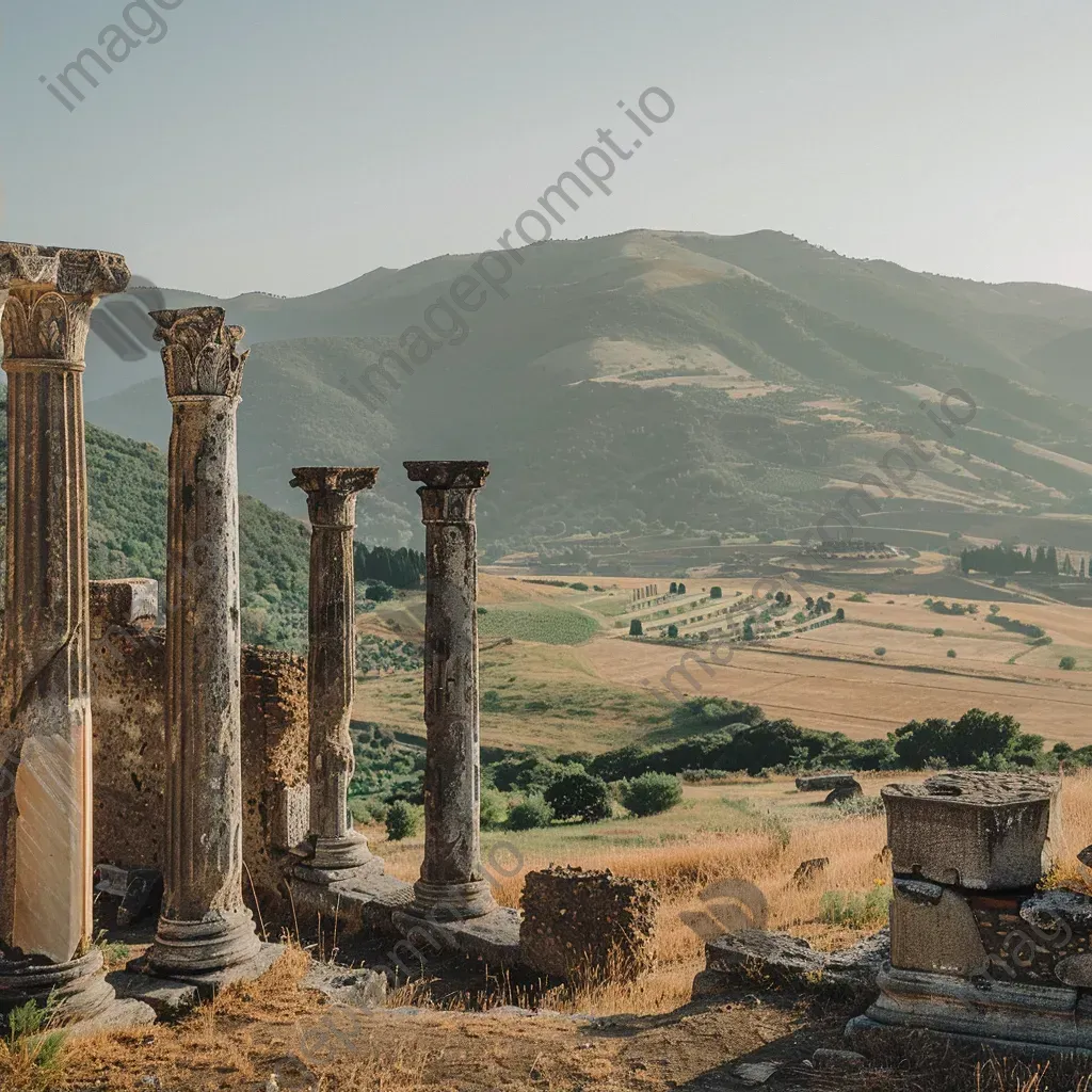 Ancient Roman amphitheater ruins with weathered columns - Image 2