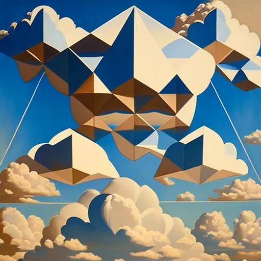 Geometric cloud patterns in a bright blue sky - Image 2