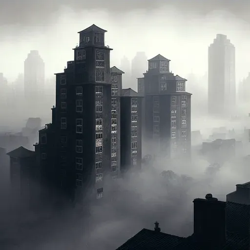 Image of a cityscape with thick smog indicating air pollution - Image 3