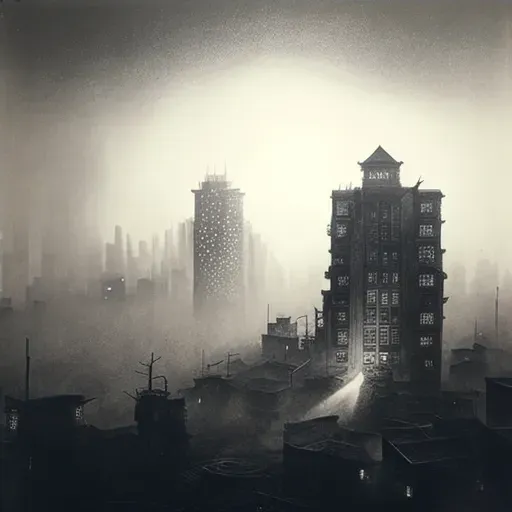 Image of a cityscape with thick smog indicating air pollution - Image 4