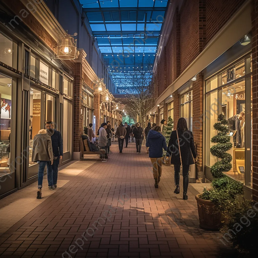 Upscale shopping outlet with luxury stores and well-dressed shoppers. - Image 4