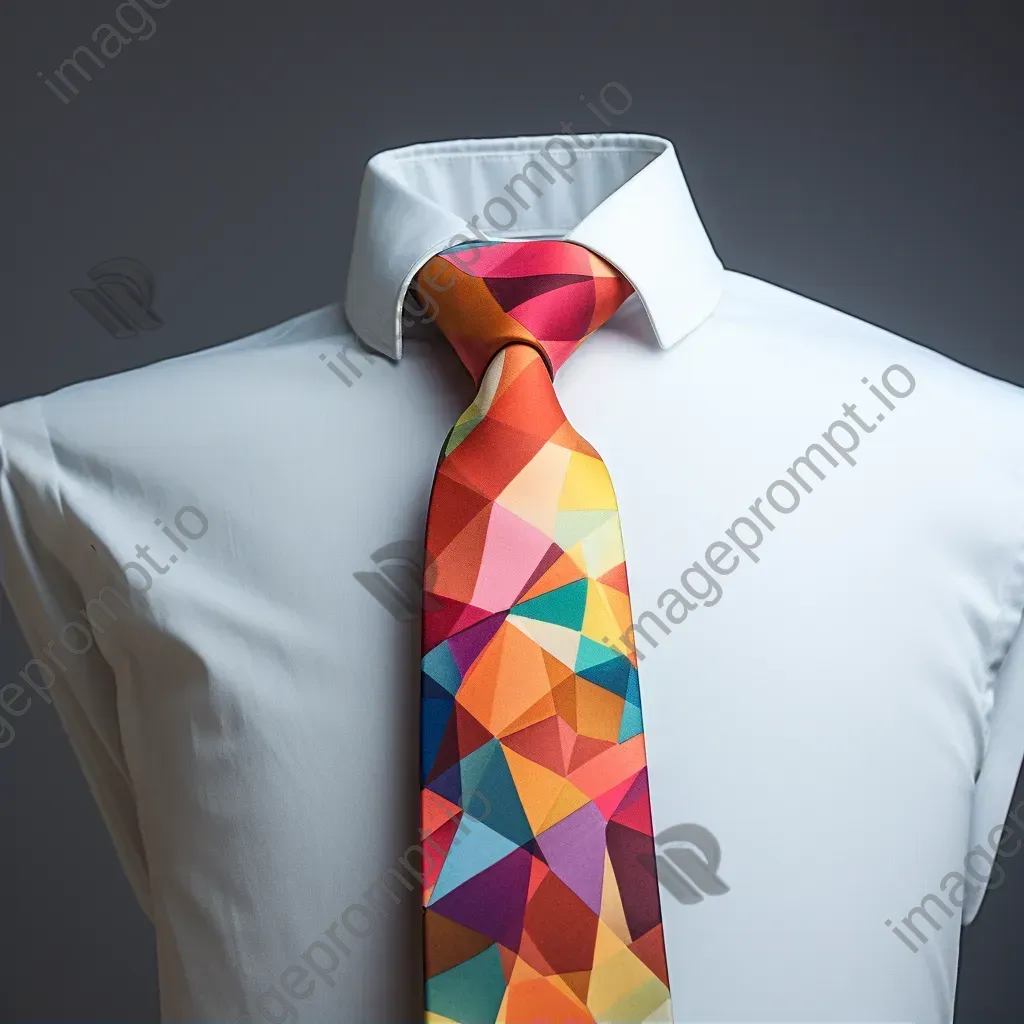 A vibrant, geometrically patterned necktie in low poly style - Image 2