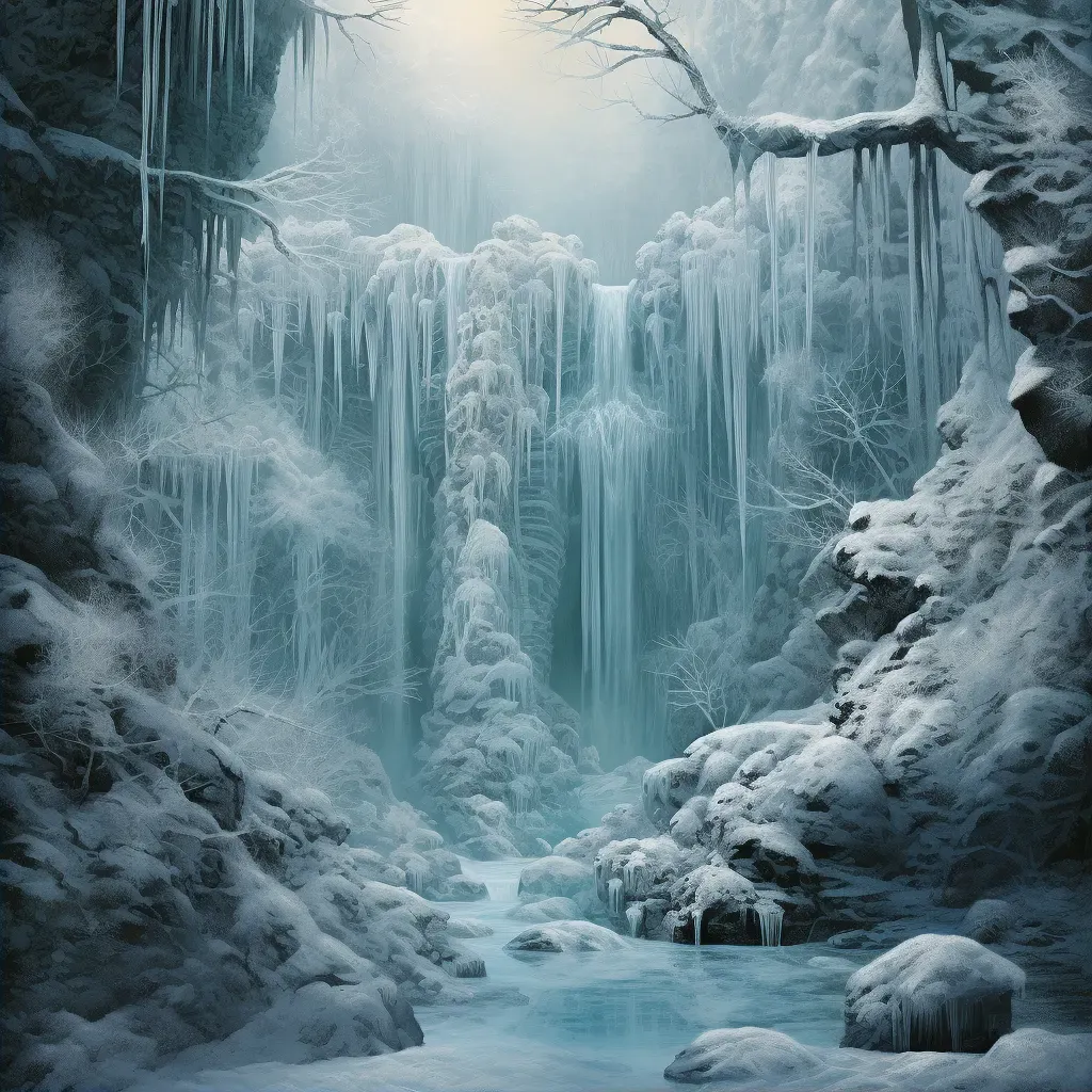 Ice waterfall frozen - Image 2